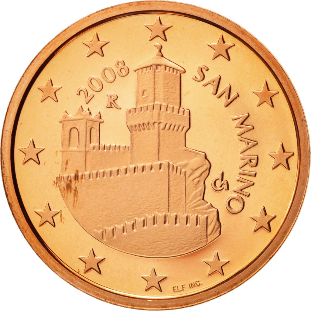 San Marino, 5 Euro Cent, 2008, MS(65-70), Copper Plated Steel, KM:442