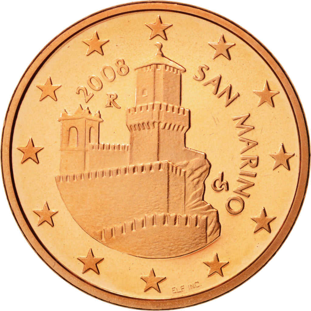 San Marino, 5 Euro Cent, 2008, MS(65-70), Copper Plated Steel, KM:442