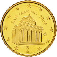 San Marino, 10 Euro Cent, 2008, MS(65-70), Brass, KM:482