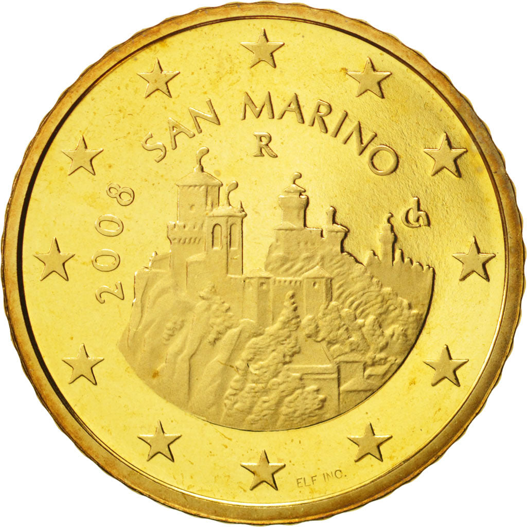 San Marino, 50 Euro Cent, 2008, FDC, Laiton, KM:484