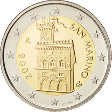 San Marino, 2 Euro, 2008, MS(65-70), Bi-Metallic, KM:486