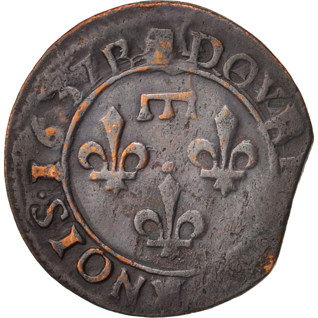 France, Dombes, Gaston d'Orléans,Double Tournois, 1637, VF(20-25), Copper