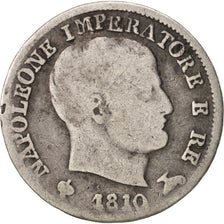 ITALIAN STATES, KINGDOM OF NAPOLEON, 5 Soldi, 1810, Milan, VF(20-25), Silver