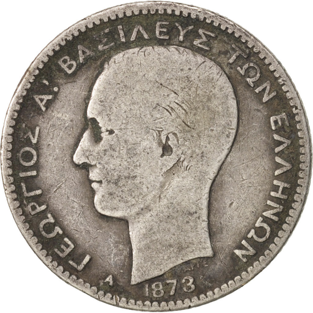 Coin, Greece, George I, Drachma, 1873, Paris, VF(20-25), Silver, KM:38
