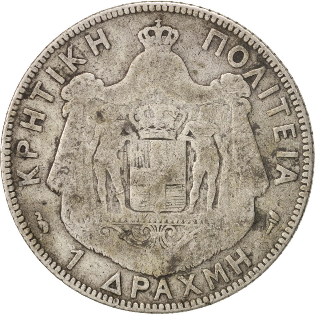 Crete, Prince George, Drachma, 1901, Paris, VF(20-25), Silver, KM:7