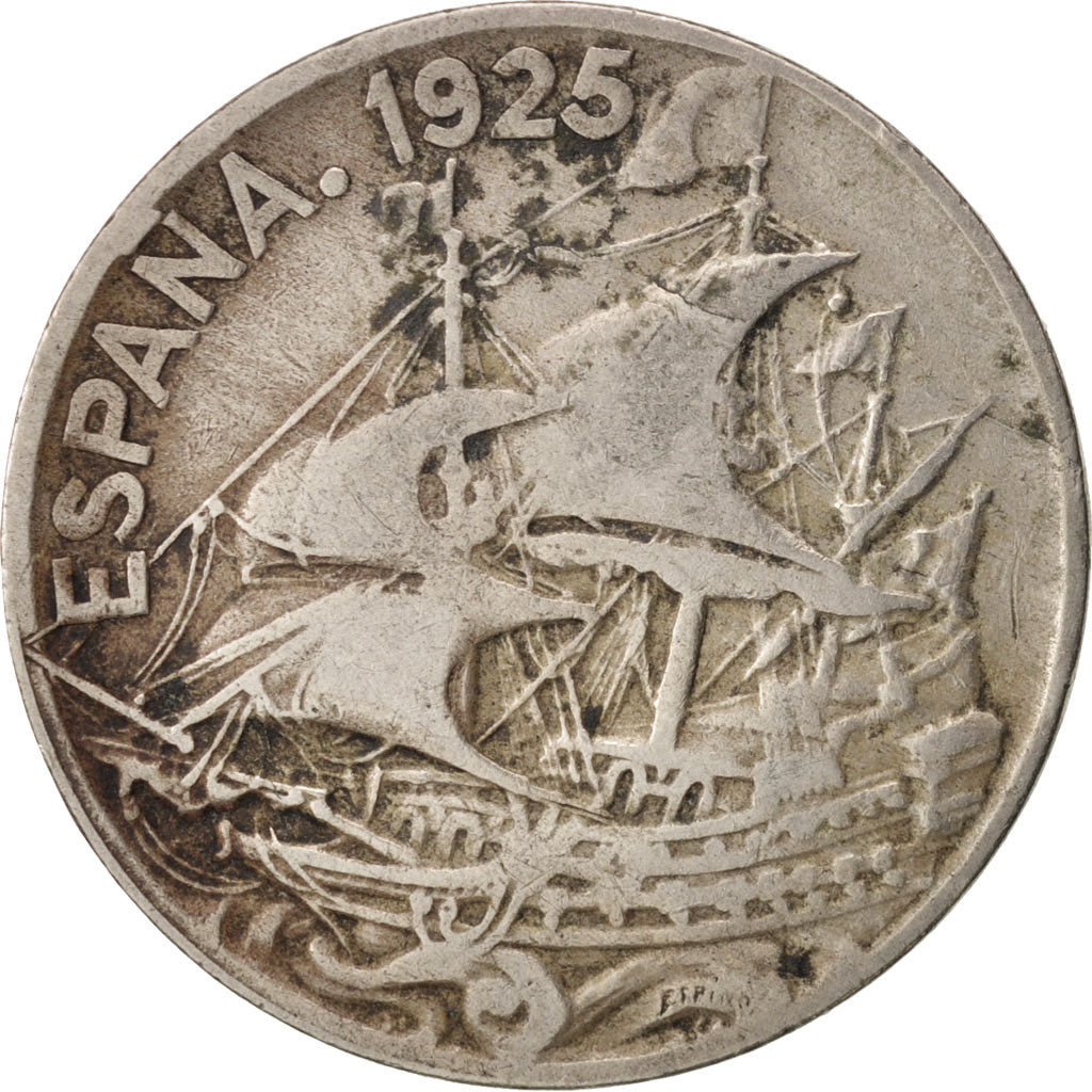 Spain, Alfonso XIII, 25 Centimos, 1925, Madrid, VF(30-35), Copper-nickel, KM:740