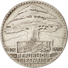 Lebanon, 25 Piastres, 1936, Paris, S+, Silber, KM:7