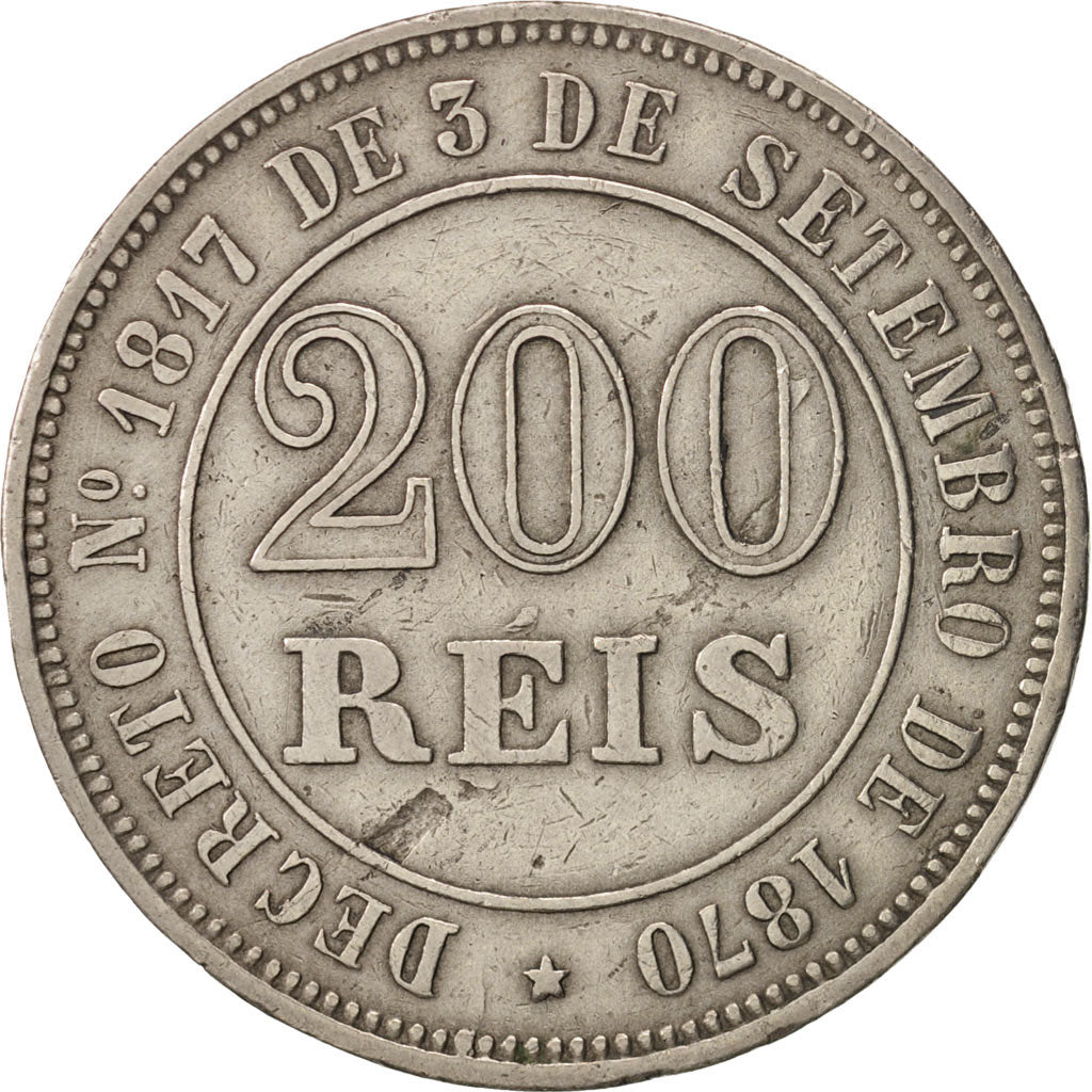 Portugal, Luiz I, 200 Reis, 1871, EF(40-45), Silver, KM:512