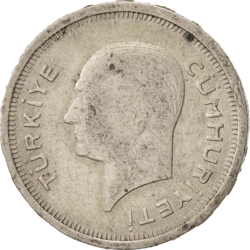 Turquie, 25 Kurus, 1935, TB+, Argent, KM:864