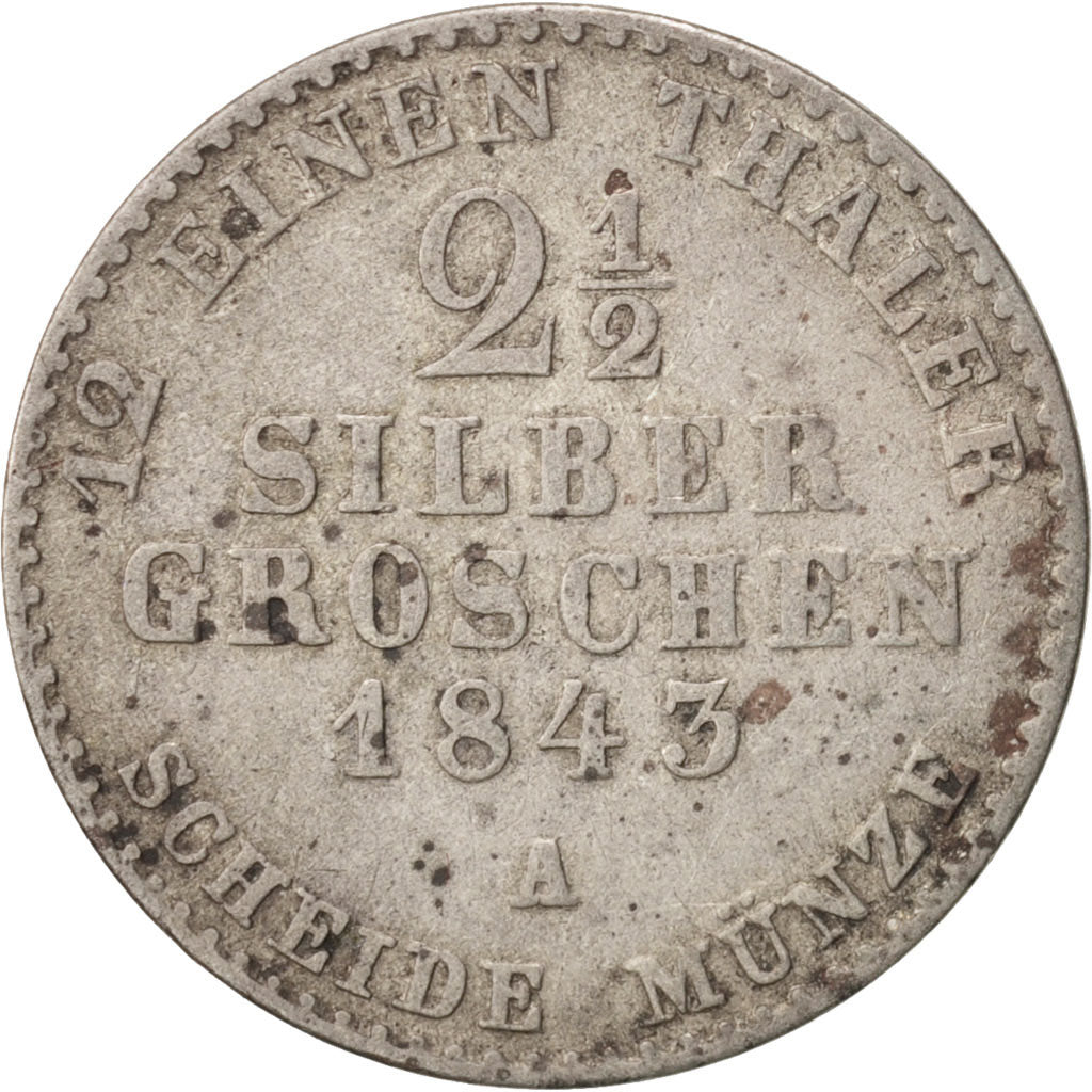 Moneta, Landy niemieckie, PRUSSIA, Friedrich Wilhelm IV, 2-1/2 Silber Groschen