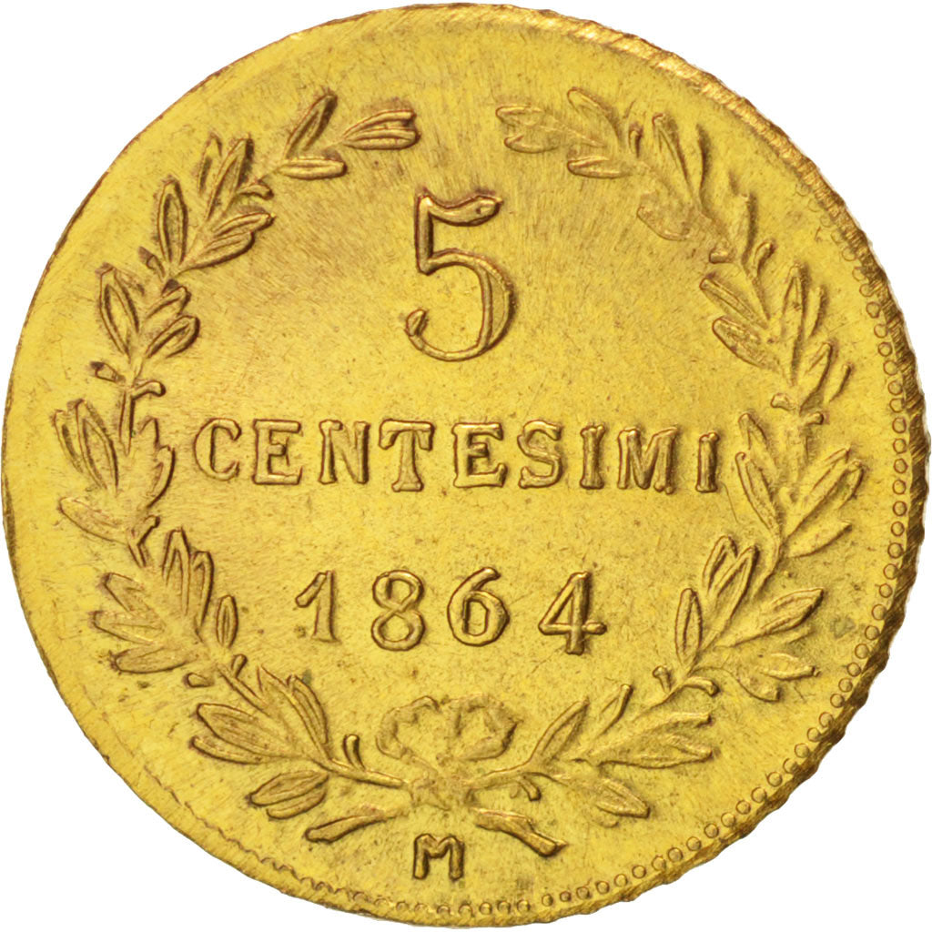 Coin, San Marino, 5 Centesimi, 1864, Rome, MS(60-62), Copper, KM:1