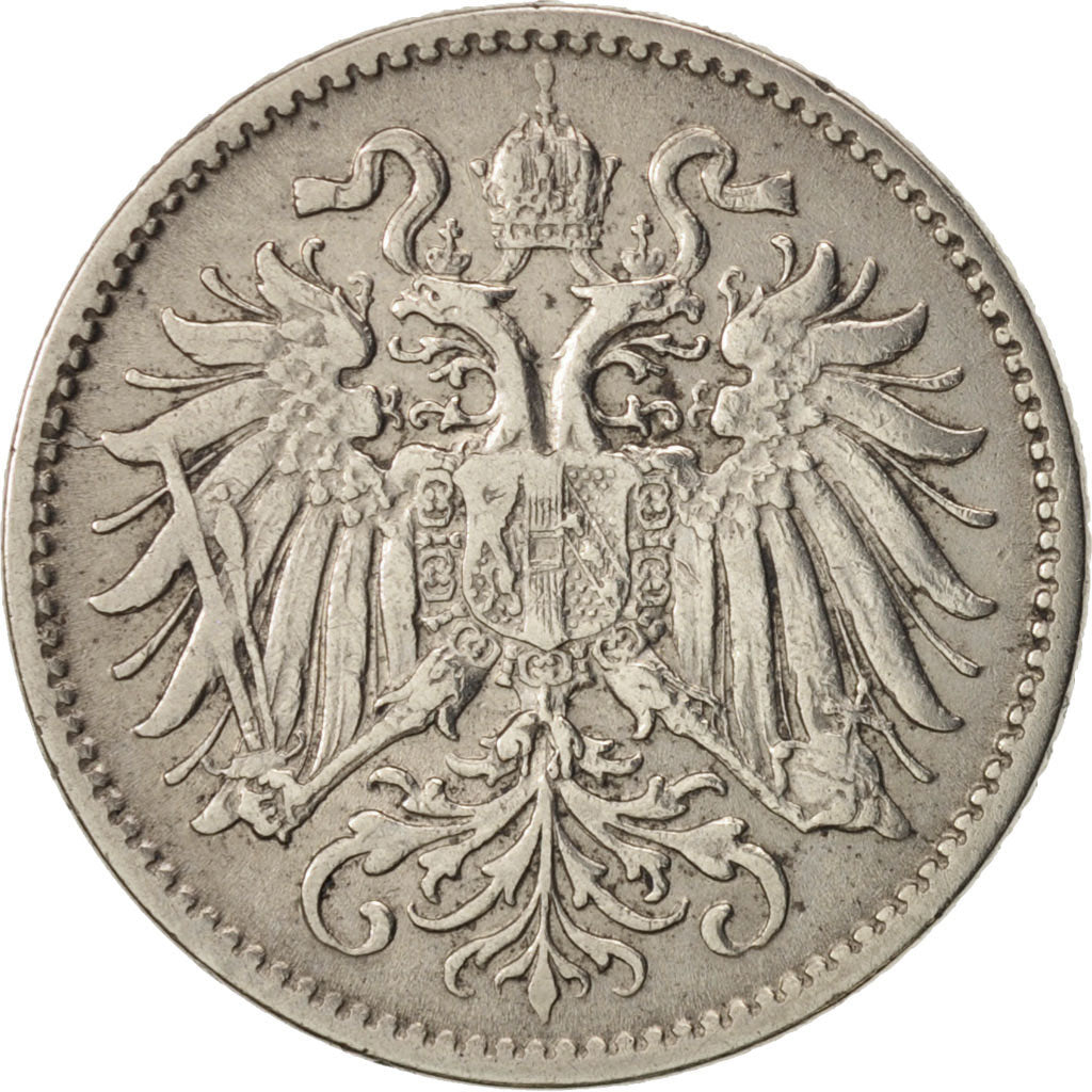 Moneda, Austria, Franz Joseph I, 10 Heller, 1893, Vienne, MBC+, Níquel, KM:2802