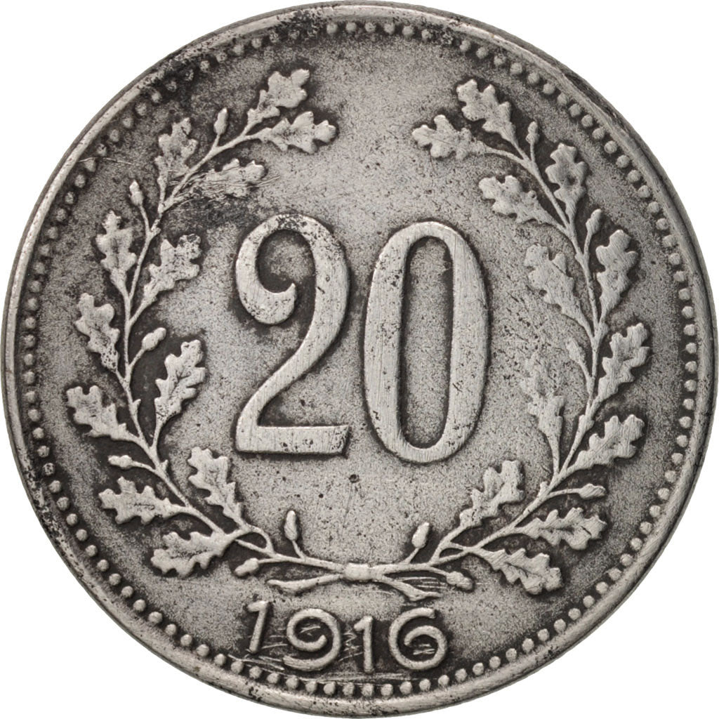 Austria, Karl I, 20 Heller, 1916, AU(50-53), Iron, KM:2826