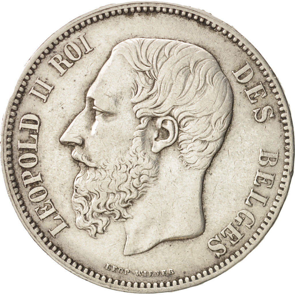 Belgium, Leopold II, 5 Francs, 5 Frank, 1867, EF(40-45), Silver, KM:24