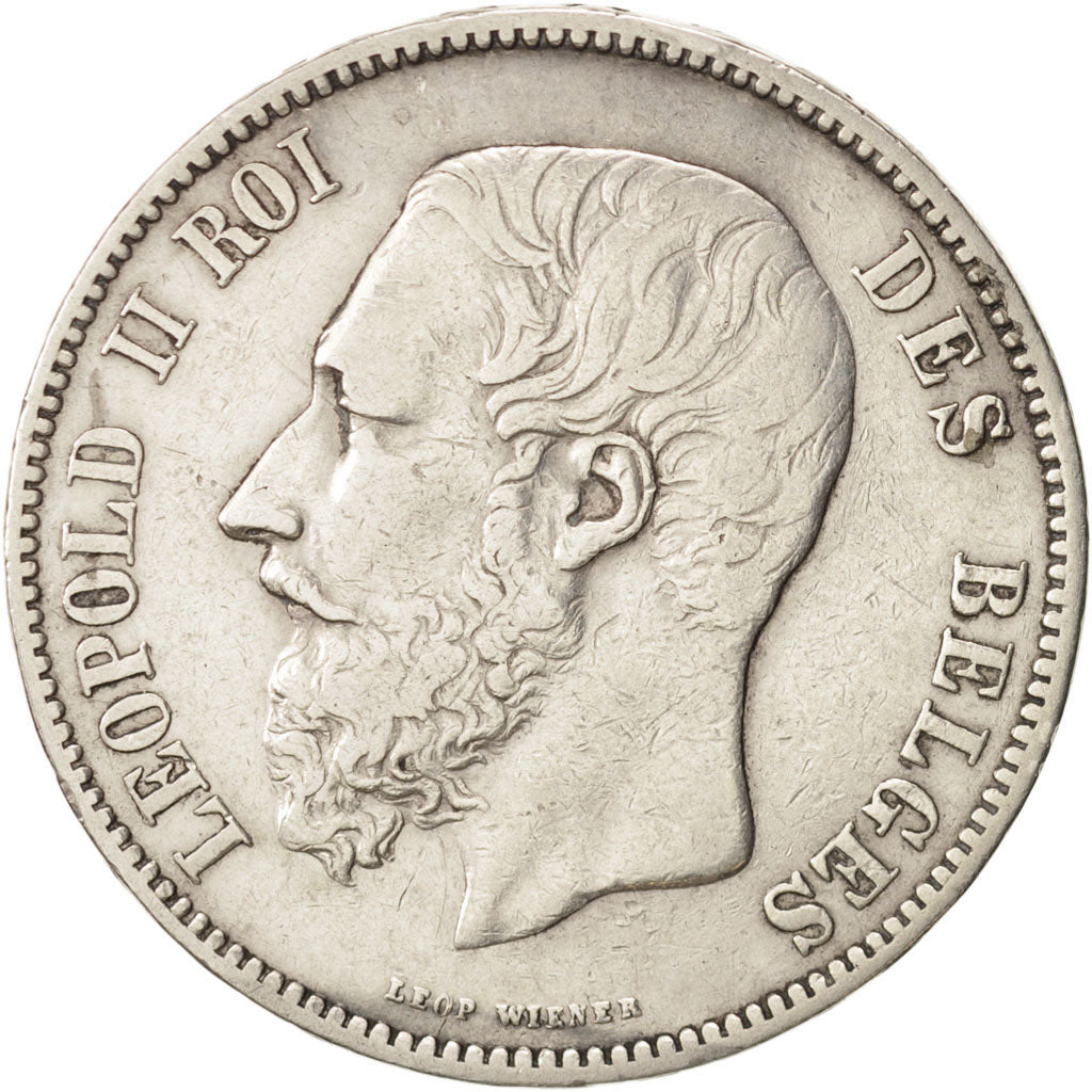 Belgium, Leopold II, 5 Francs, 5 Frank, 1868, VF(30-35), Silver, KM:24