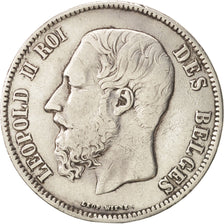 Belgium, Leopold II, 5 Francs, 5 Frank, 1869, VF(30-35), Silver, KM:24