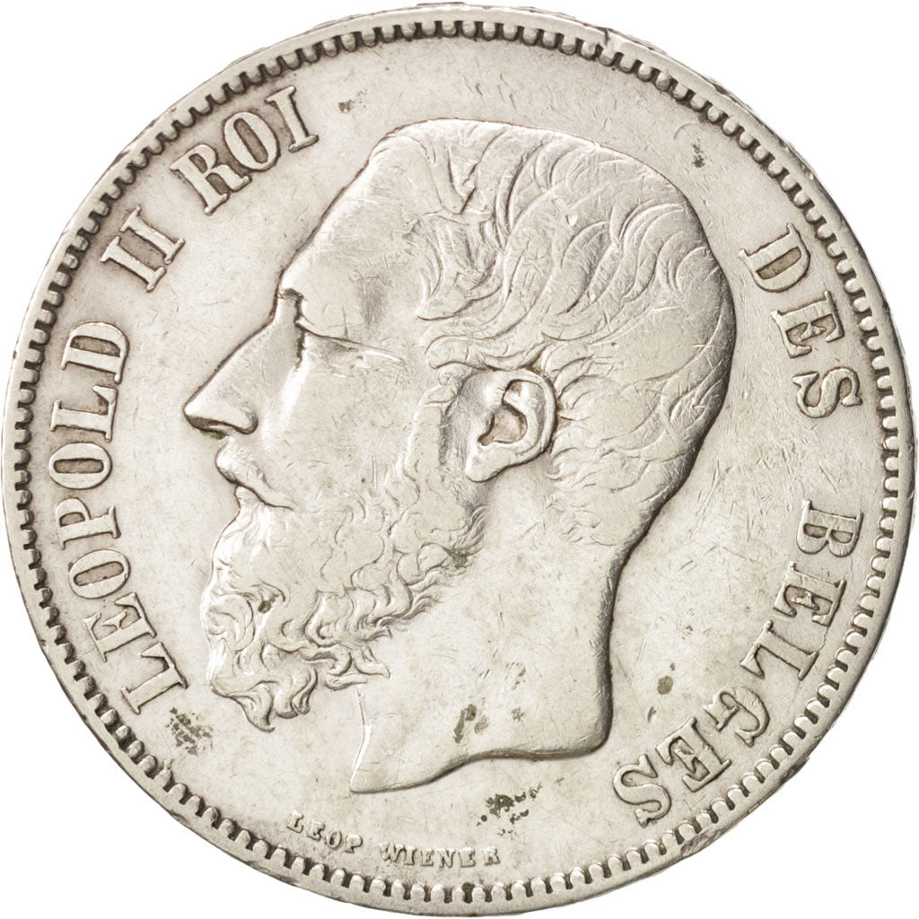 Belgium, Leopold II, 5 Francs, 5 Frank, 1870, VF(30-35), Silver, KM:24