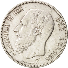 Belgium, Leopold II, 5 Francs, 5 Frank, 1870, VF(30-35), Silver, KM:24