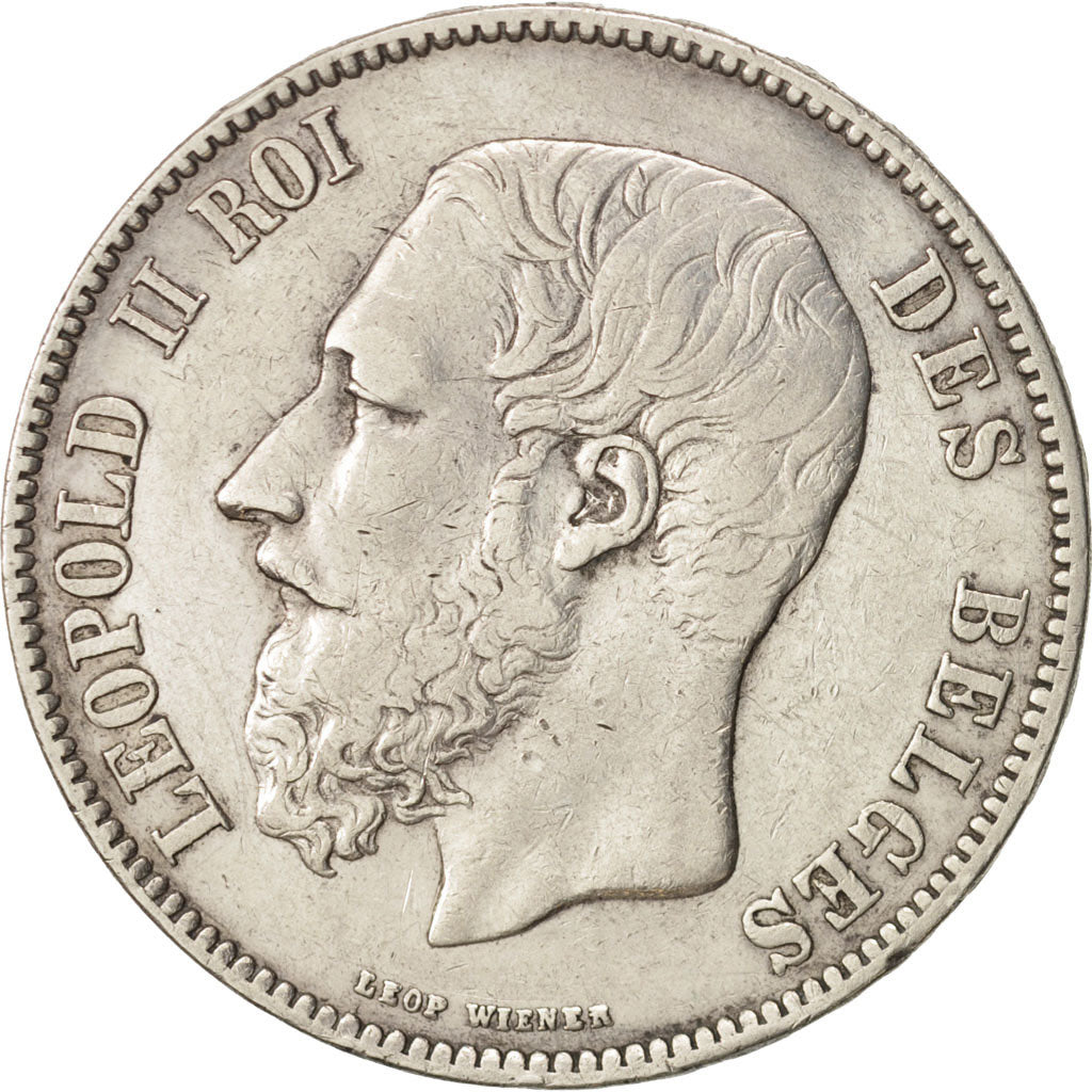 Belgium, Leopold II, 5 Francs, 5 Frank, 1871, VF(30-35), Silver, KM:24