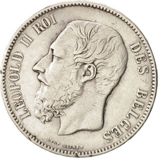 Belgium, Leopold II, 5 Francs, 5 Frank, 1874, VF(30-35), Silver, KM:24