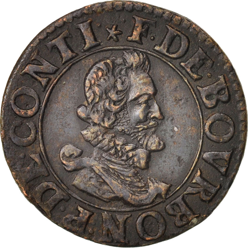 Moneda, ESTADOS FRANCESES, CHATEAU-RENAUD, 2 Deniers, Tournois, MBC+, Cobre