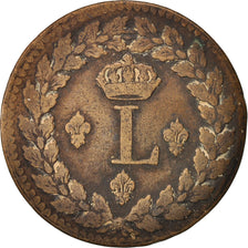 Coin, France, Louis XVIII, Decime, 1815, Strasbourg, VF(30-35), Bronze, KM:701