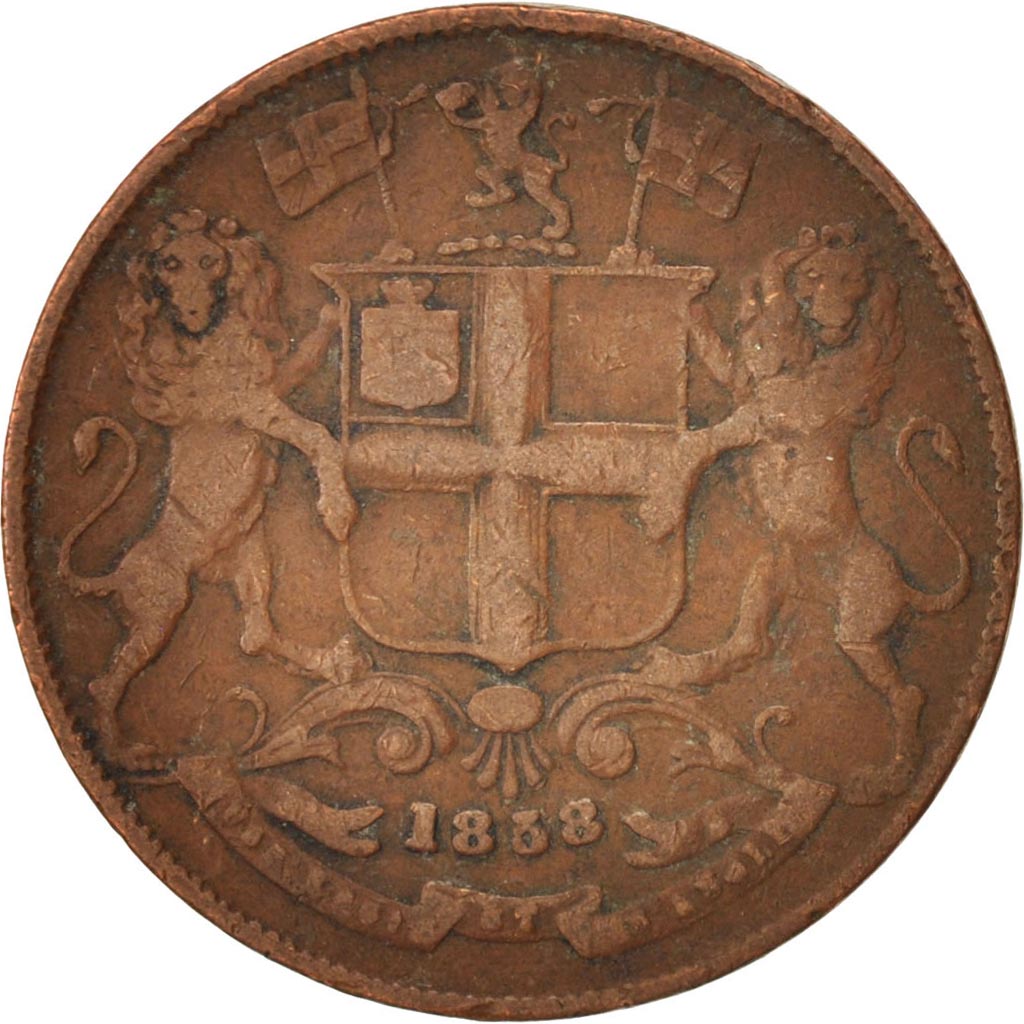 INDIA-BRITISH, 1/4 Anna, 1858, VF(30-35), Copper, KM:463.1
