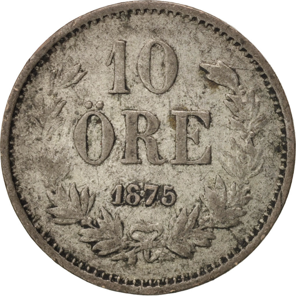 Monnaie, Suède, Oscar II, 10 Öre, 1875, Stockholm, TB+, Argent, KM:737