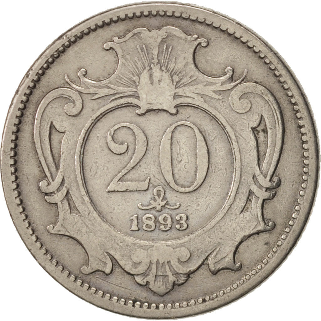 Österreich, Franz Joseph I, 20 Heller, 1893, SS+, Nickel, KM:2803