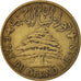 Lebanon, 5 Piastres, 1925, Paris, EF(40-45), Aluminum-Bronze, KM:5.1