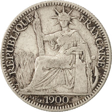 FRENCH INDO-CHINA, 10 Cents, 1900, Paris, VF(30-35), Silver, KM:9