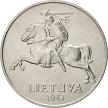 Moneta, Litwa, 5 Centai, 1991, MS(65-70), Aluminium, KM:87