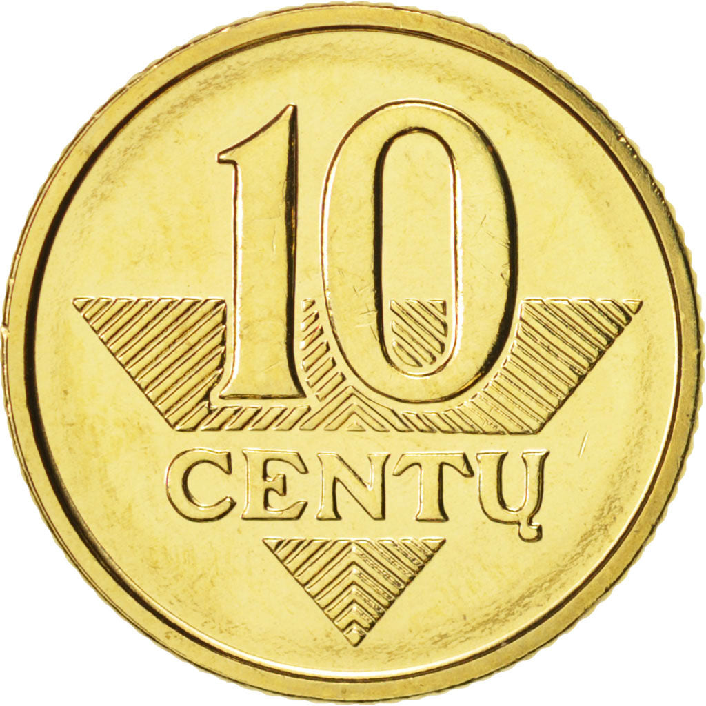 Moneta, Litwa, 10 Centu, 2010, MS(65-70), Mosiądz niklowy, KM:106