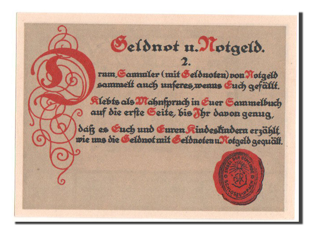 Germany, Schlossvippach, 50 Pfennig, 1921, UNC(65-70), Mehl #1183.1