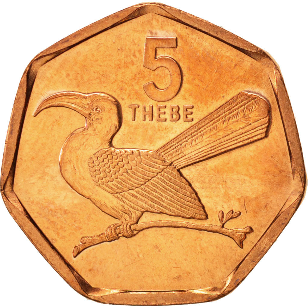 Botswana, 5 Thebe, 1998, British Royal Mint, MS(65-70), Copper Plated Steel