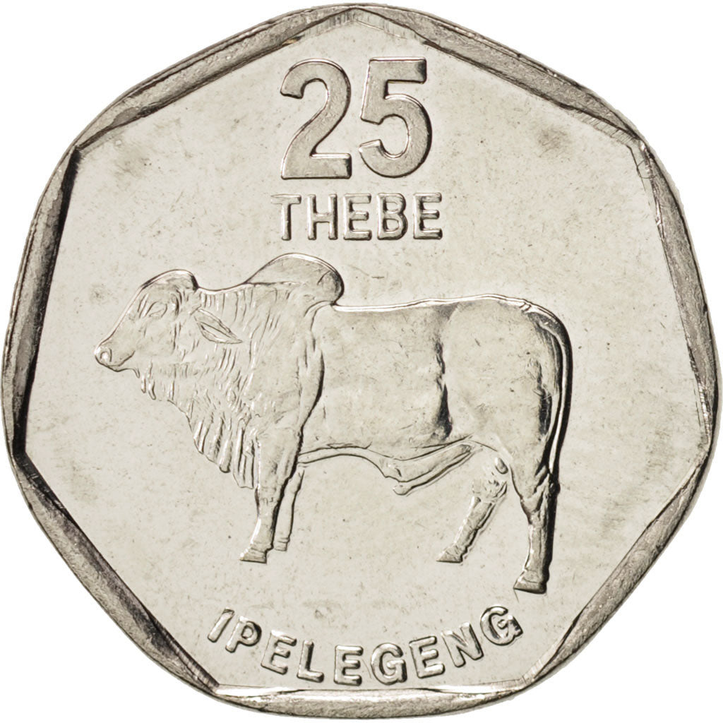 Botswana, 25 Thebe, 1999, British Royal Mint, MS(64), Nickel plated steel, KM:28