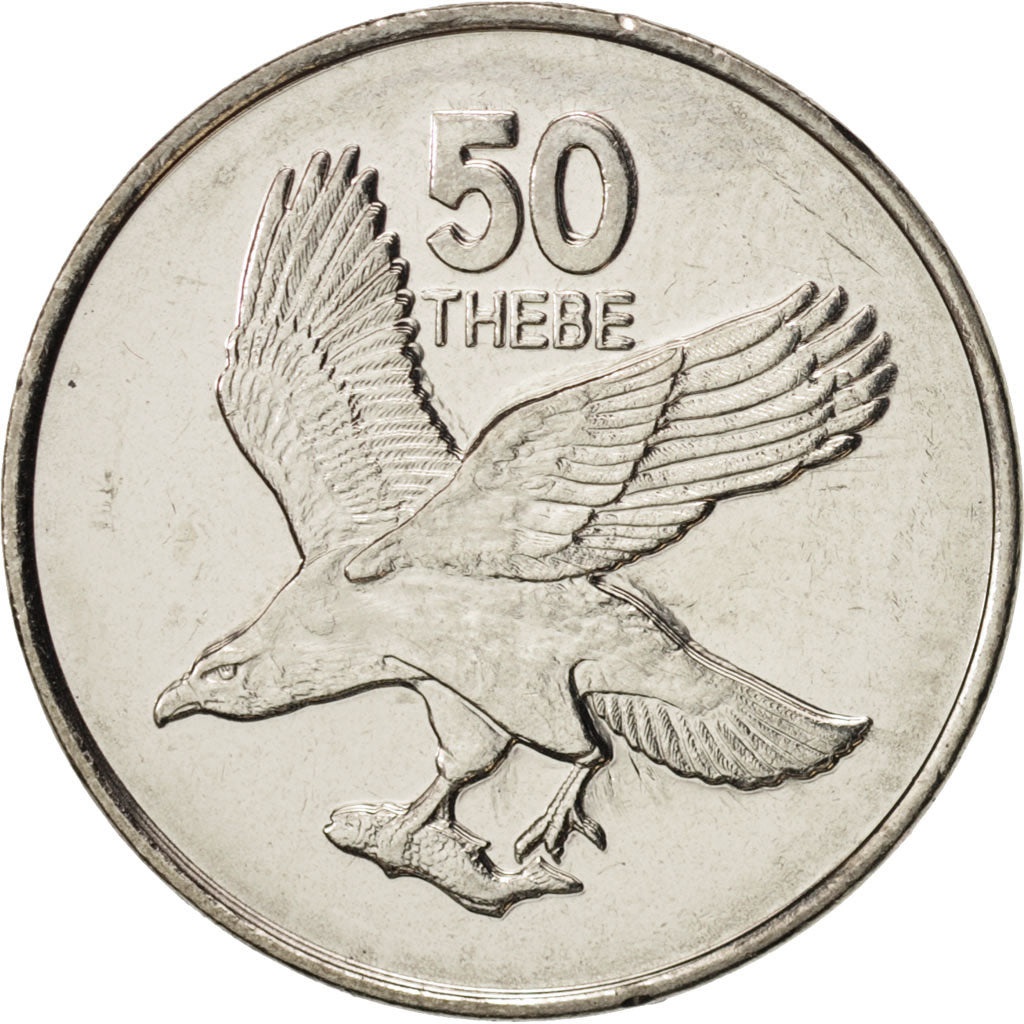 Monnaie, Botswana, 50 Thebe, 2001, British Royal Mint, SPL+, Nickel plated