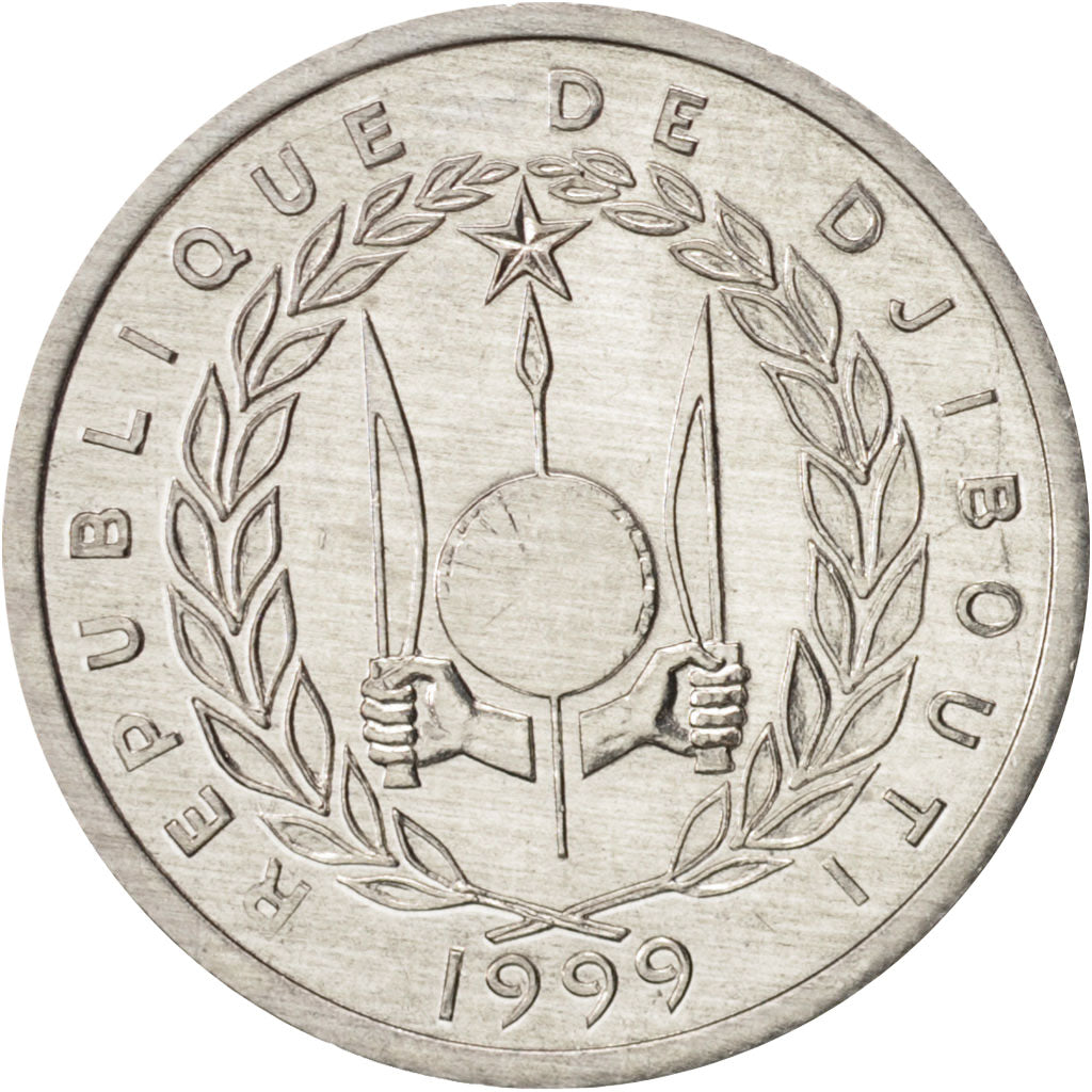 Coin, Djibouti, Franc, 1999, Paris, MS(65-70), Aluminum, KM:20