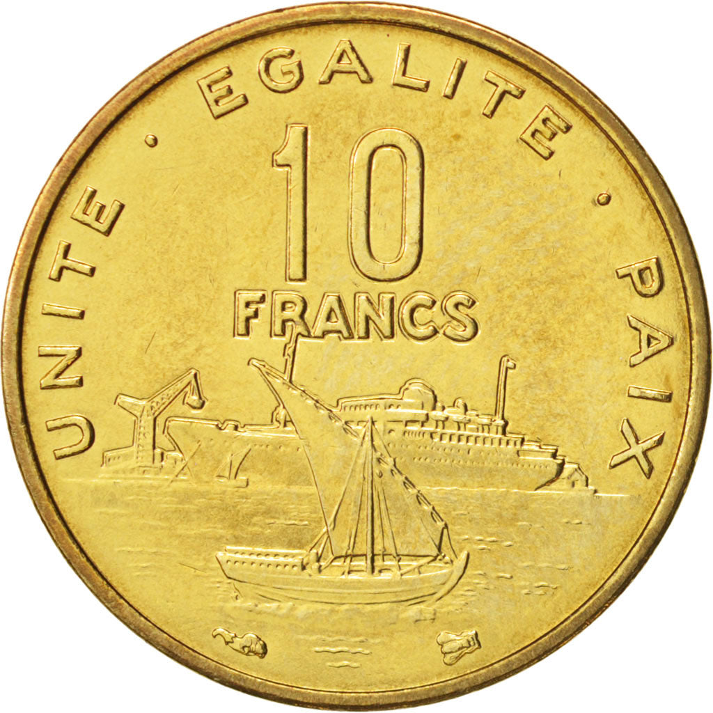 Djibouti, 10 Francs, 1999, MS(65-70), Aluminum-Bronze