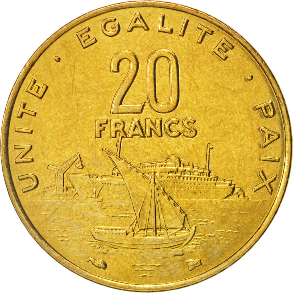Coin, Djibouti, 20 Francs, 1999, Paris, MS(65-70), Aluminum-Bronze, KM:24