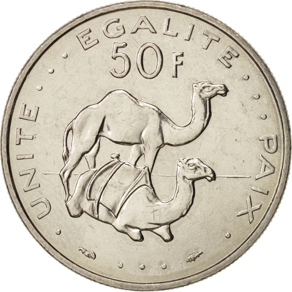 Monnaie, Djibouti, 50 Francs, 1991, Paris, SPL+, Copper-nickel, KM:25
