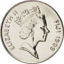 Münze, Fiji, Elizabeth II, 10 Cents, 1999, UNZ+, Nickel plated steel, KM:52a