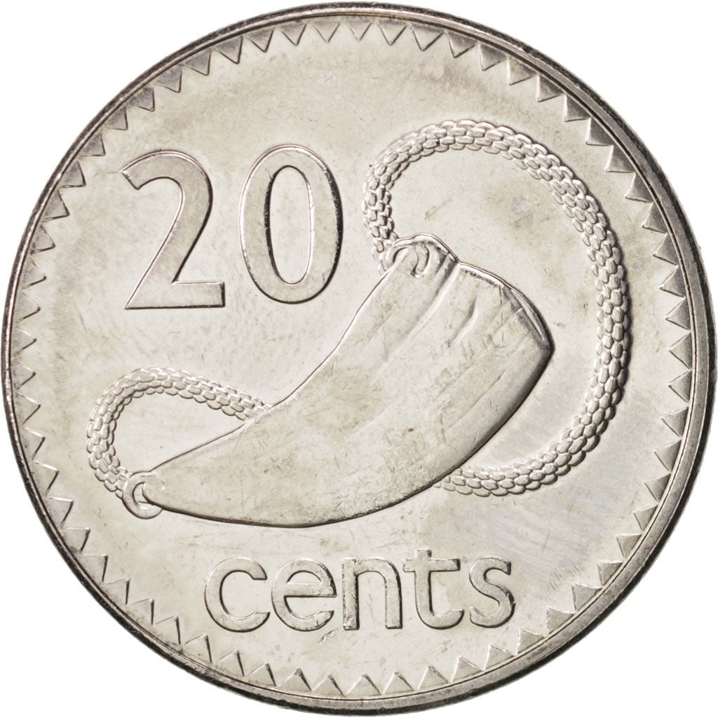 Moneda, Fiji, Elizabeth II, 20 Cents, 2006, SC+, Níquel chapado en acero