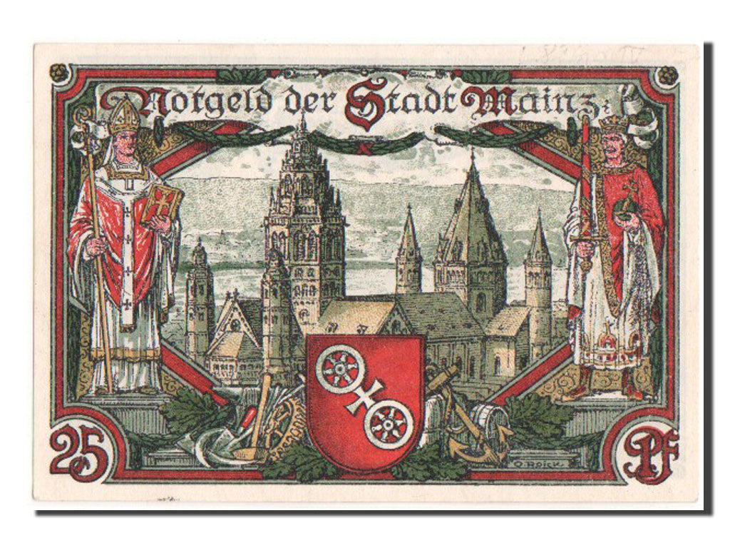 Germany, Mainz Stadt, 25 Pfennig, 1921, UNC(60-62), Mehl #860.1b