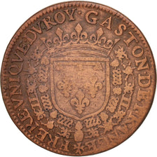 France, Token, Royal, Gaston d'Orléans, 1643, VF(30-35), Copper