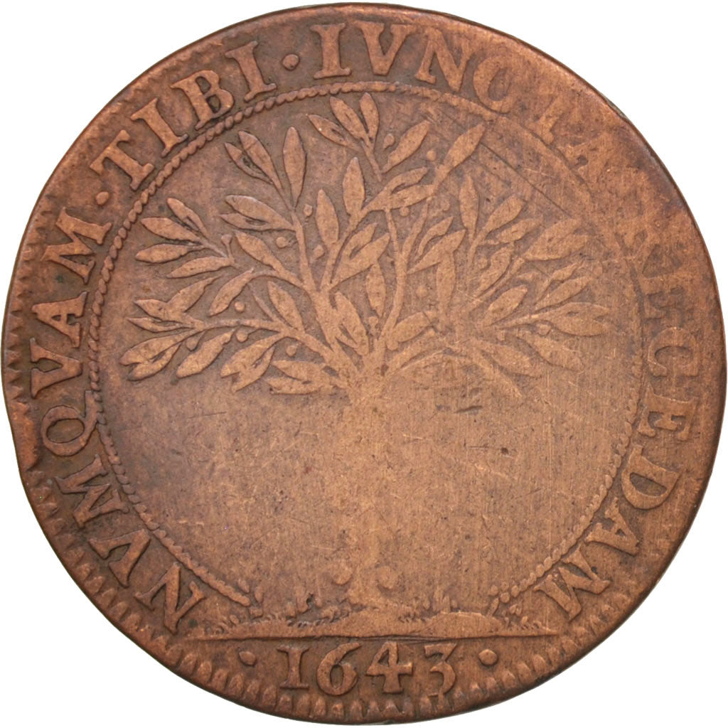 France, Token, Royal, Gaston d'Orléans, 1643, VF(30-35), Copper
