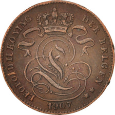 Coin, Belgium, Leopold II, Centime, 1907, AU(50-53), Copper, KM:34.1