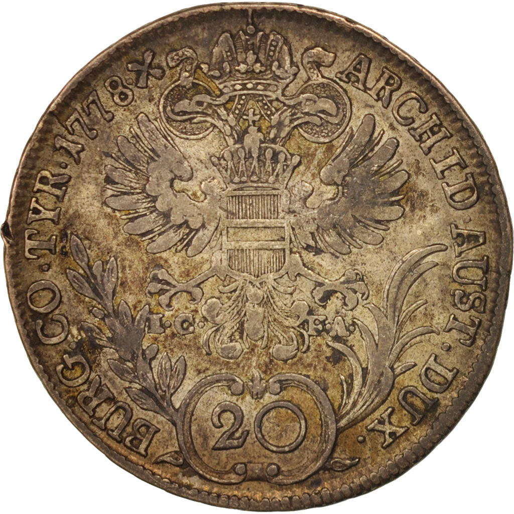 Coin, Austria, Joseph II, 20 Kreuzer, 1778, VF(20-25), Silver, KM:2067.2