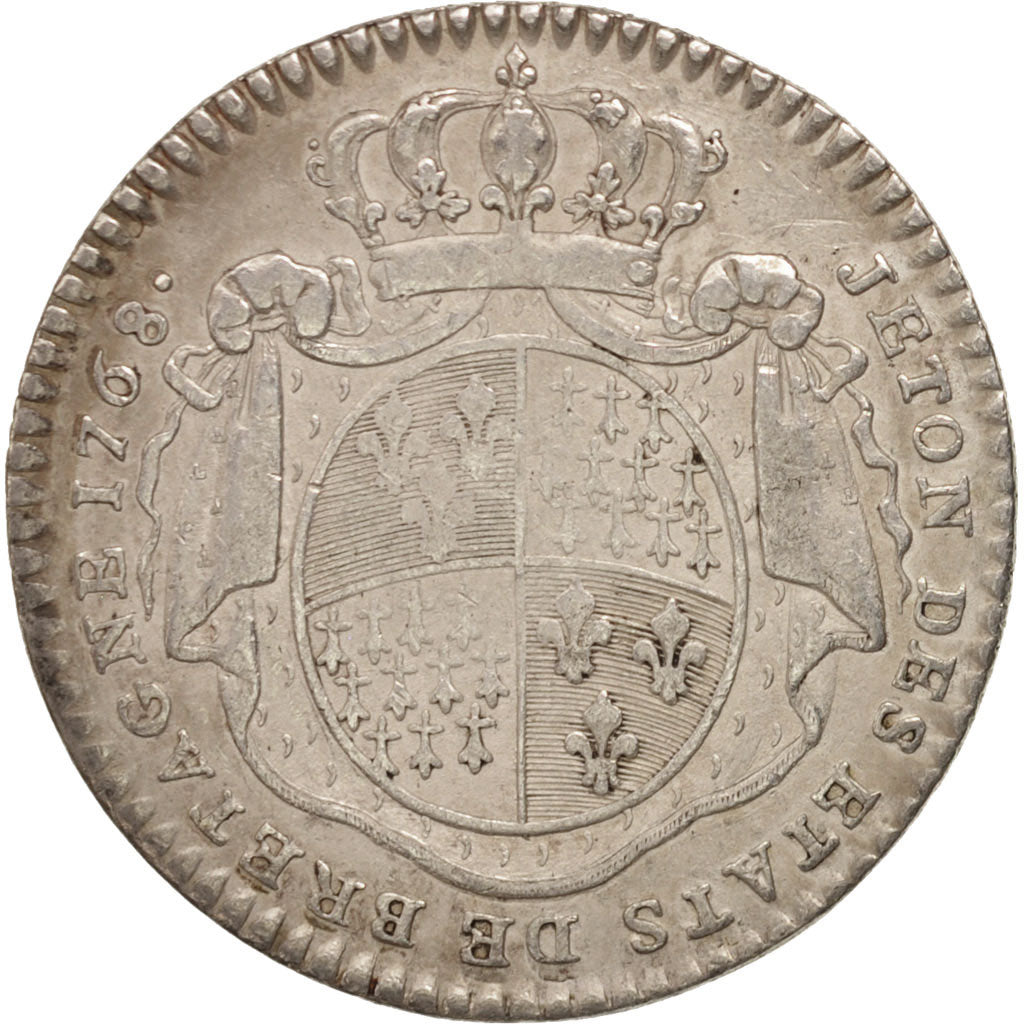 France, Token, Royal, États de Bretagne, Rennes, Louis XV, 1768, Röettiers