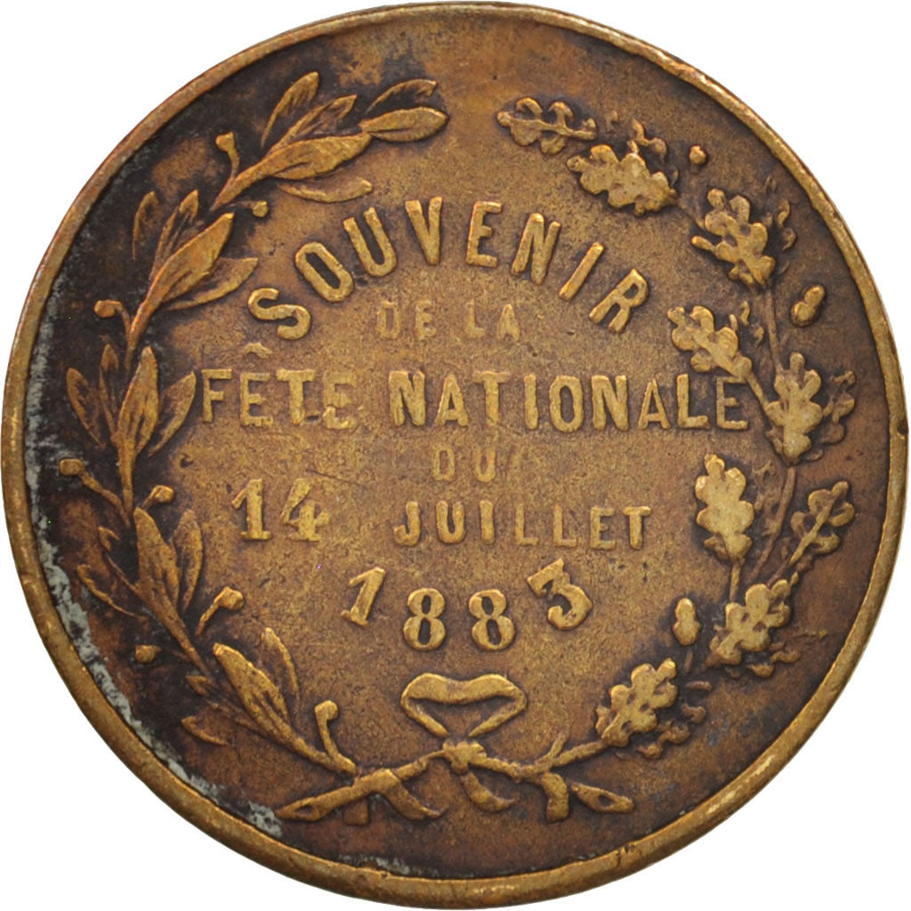 France, Token, The French Revolution, Souvenir de la Fête du 14 Juillet, 1883
